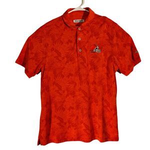 Cleveland Browns Tommy Bahama polo shirt mens M Medium orange all over floral
